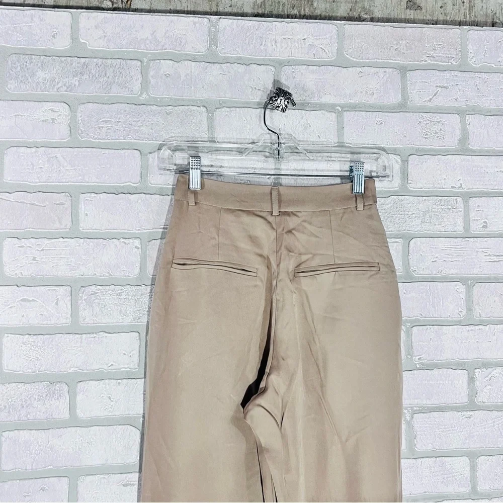 Reformation Mason High Rise Khaki Trousers Size 0P - Picture 8 of 13